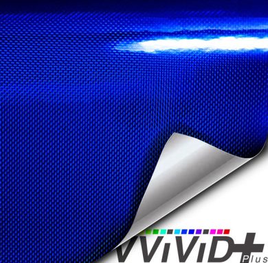 VVIVID+ Holographic Gloss Weave Blue vinyl wrap