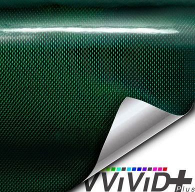 VVIVID+ Holographic Gloss Weave Green vinyl wrap