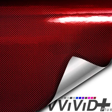 VVIVID+ Holographic Gloss Weave Red vinyl wrap